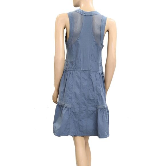 Daily Practice by Anthropologie Trek Utility Mini Dress Cotton Ruffle S 280407 - Picture 6 of 7